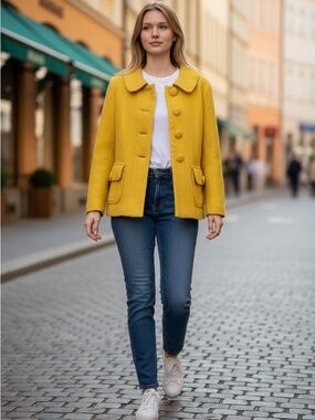 BB Dakota Sunny Yellow Button-Front Peacoat